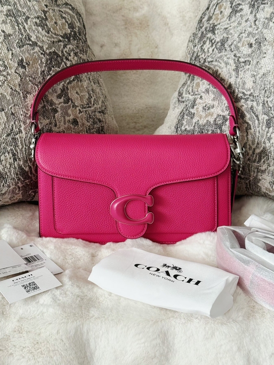 Coach Handbags - 🌷 AUTH Coach Dragonfruit CH735 Fuchsia Pink Leather Tabby 26  Handbag Bag